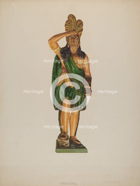 Cigar Store Indian, c. 1937. Creator: Einar Heiberg.