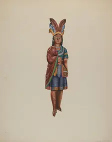 Cigar Store Indian, c. 1937. Creator: Einar Heiberg