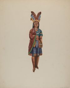 Cigar Store Indian, c. 1937. Creator: Einar Heiberg