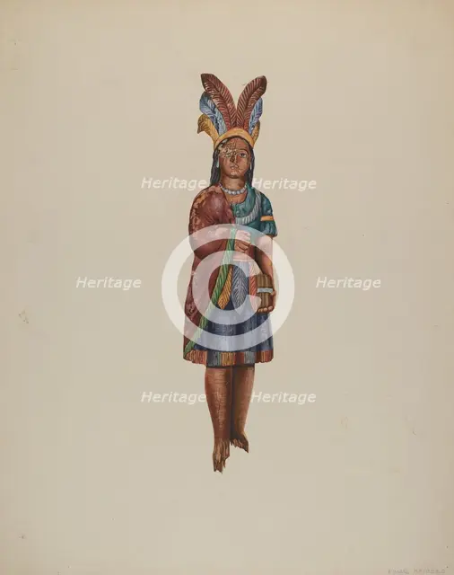 Cigar Store Indian, c. 1937. Creator: Einar Heiberg.