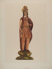 Cigar Store Indian, c. 1937. Creator: Einar Heiberg