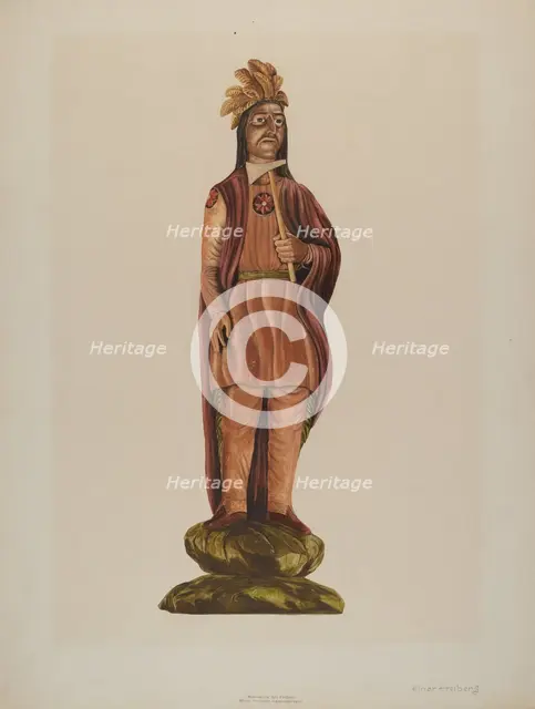 Cigar Store Indian, c. 1937. Creator: Einar Heiberg.