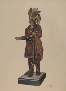 Cigar Store Indian, c. 1937. Creator: Florian Rokita