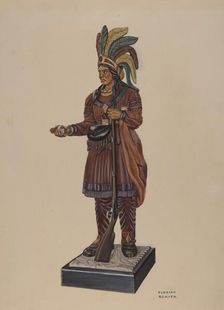 Cigar Store Indian, c. 1937. Creator: Florian Rokita