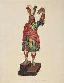 Cigar Store Indian, c. 1937. Creator: Georgine E. Mason