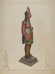 Cigar Store Indian, c. 1937. Creator: Gordon Saltar