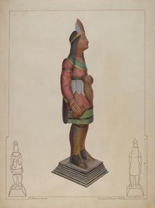 Cigar Store Indian, c. 1937. Creator: Gordon Saltar