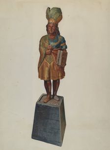 Cigar Store Indian, c. 1937. Creator: Helen E. Gilman