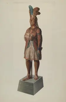 Cigar Store Indian, c. 1937. Creator: Henry Murphy