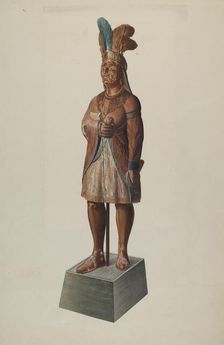 Cigar Store Indian, c. 1937. Creator: Henry Murphy