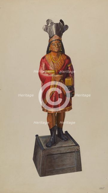Cigar Store Indian, c. 1937. Creator: Henry Tomaszewski.