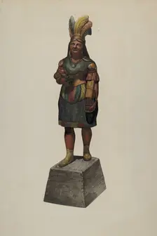 Cigar Store Indian, c. 1937. Creator: John Davis