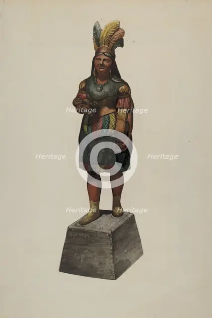 Cigar Store Indian, c. 1937. Creator: John Davis.