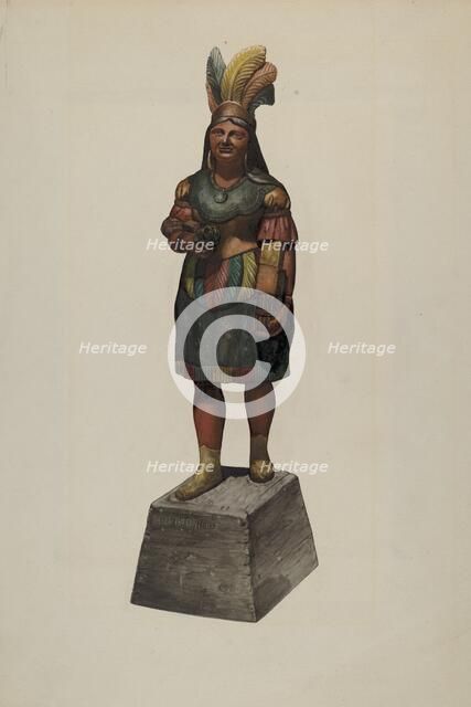 Cigar Store Indian, c. 1937. Creator: John Davis.