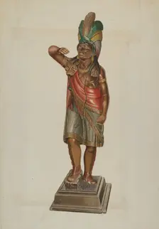 Cigar Store Indian, c. 1937. Creator: John Sullivan