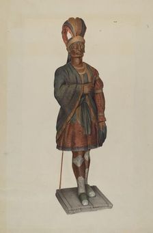 Cigar Store Indian, c. 1937. Creator: John Sullivan