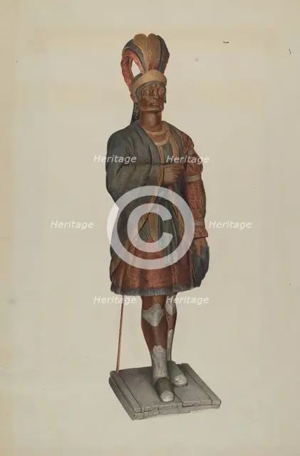 Cigar Store Indian, c. 1937. Creator: John Sullivan.