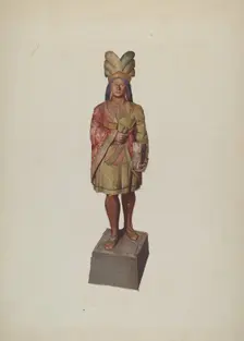 Cigar Store Indian, c. 1937. Creator: Joseph Goldberg