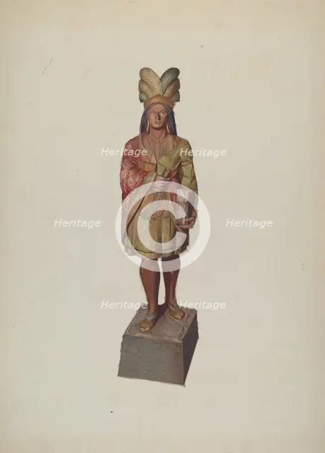 Cigar Store Indian, c. 1937. Creator: Joseph Goldberg.