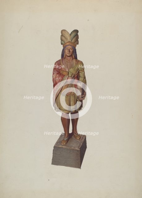 Cigar Store Indian, c. 1937. Creator: Joseph Goldberg.