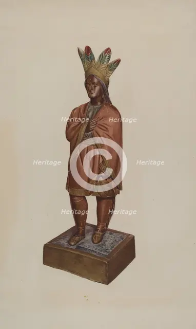 Cigar Store Indian, c. 1937. Creator: Lucille Chabot.