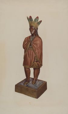 Cigar Store Indian, c. 1937. Creator: Lucille Chabot