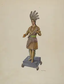 Cigar Store Indian, c. 1937. Creator: Ray Price