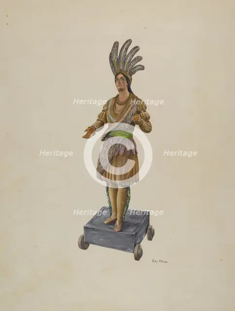 Cigar Store Indian, c. 1937. Creator: Ray Price.