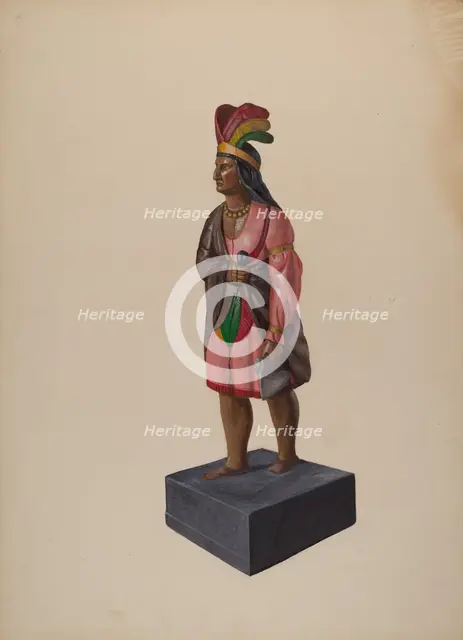 Cigar Store Indian, c. 1937. Creator: Richard F. Smith.