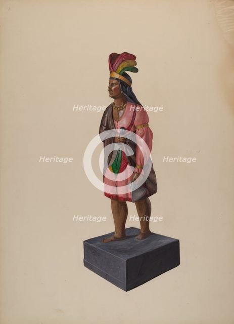 Cigar Store Indian, c. 1937. Creator: Richard F. Smith.