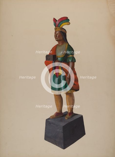 Cigar Store Indian, c. 1937. Creator: Richard F. Smith.