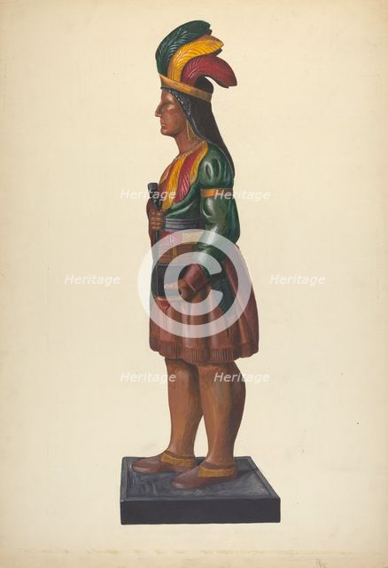 Cigar Store Indian, c. 1937. Creator: Richard F. Smith.