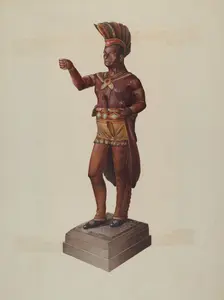 Cigar Store Indian, c. 1937. Creator: Robert Pohle