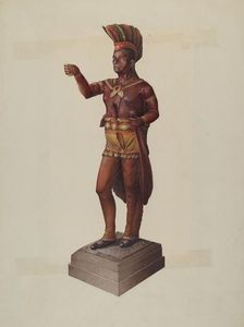 Cigar Store Indian, c. 1937. Creator: Robert Pohle