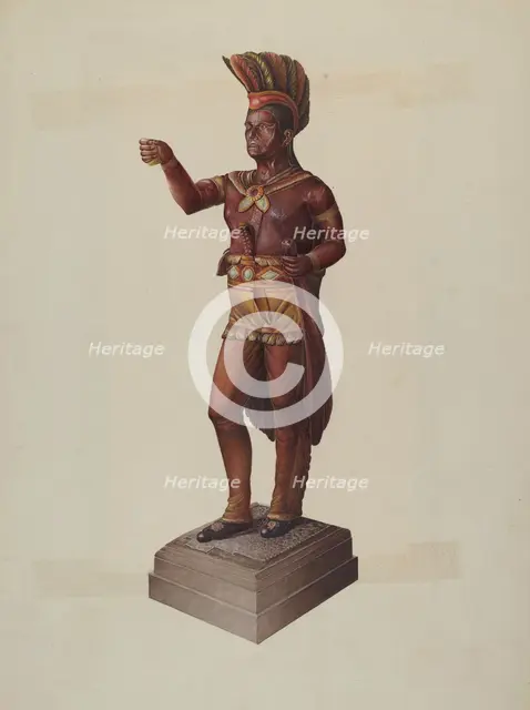 Cigar Store Indian, c. 1937. Creator: Robert Pohle.