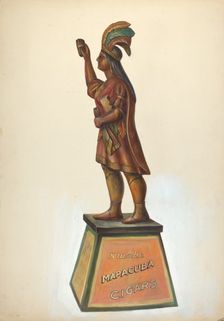 Cigar Store Indian, c. 1937. Creator: Unknown