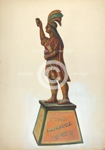 Cigar Store Indian, c. 1937. Creator: Unknown.