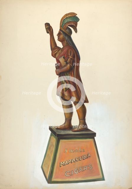Cigar Store Indian, c. 1937. Creator: Unknown.