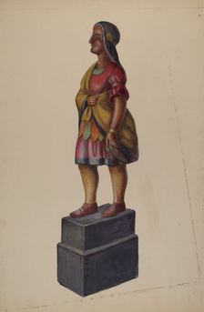 Cigar Store Indian, c. 1937. Creator: Vincent McPharlin