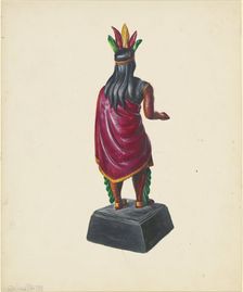 Cigar Store Indian, c. 1937. Creator: Walter Hochstrasser