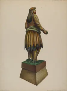 Cigar Store Indian, c. 1937. Creator: Walter Hochstrasser