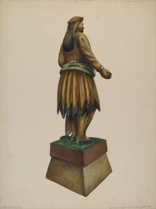 Cigar Store Indian, c. 1937. Creator: Walter Hochstrasser