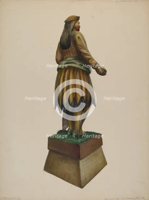 Cigar Store Indian, c. 1937. Creator: Walter Hochstrasser.