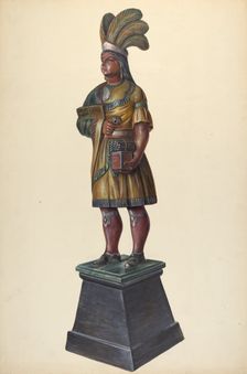 Cigar Store Indian, c. 1937. Creator: Walter Hochstrasser