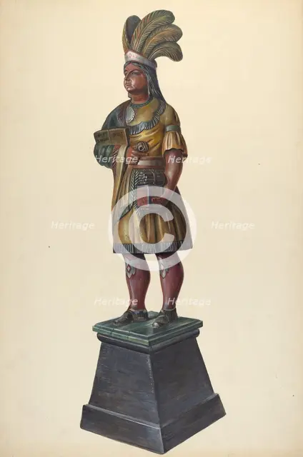 Cigar Store Indian, c. 1937. Creator: Walter Hochstrasser.