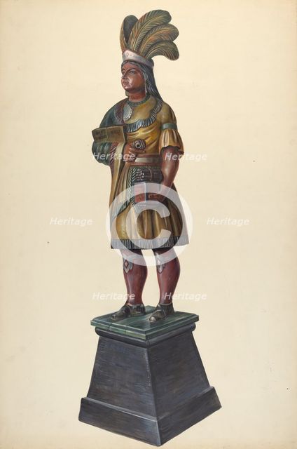 Cigar Store Indian, c. 1937. Creator: Walter Hochstrasser.