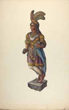 Cigar Store Indian, c. 1937. Creator: Walter Hochstrasser