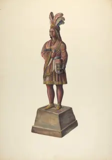 Cigar Store Indian, c. 1937. Creator: Walter Hochstrasser