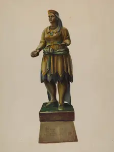 Cigar Store Indian, c. 1937. Creator: Walter Hochstrasser