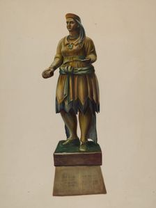 Cigar Store Indian, c. 1937. Creator: Walter Hochstrasser
